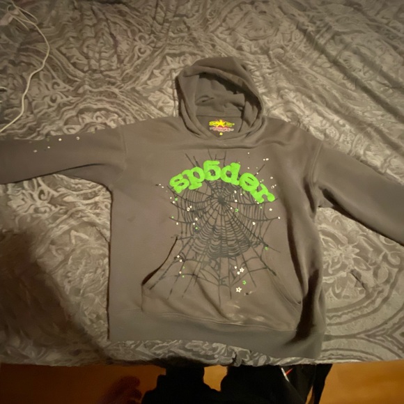Spyder Men's Gray Hoodie with Green Accents